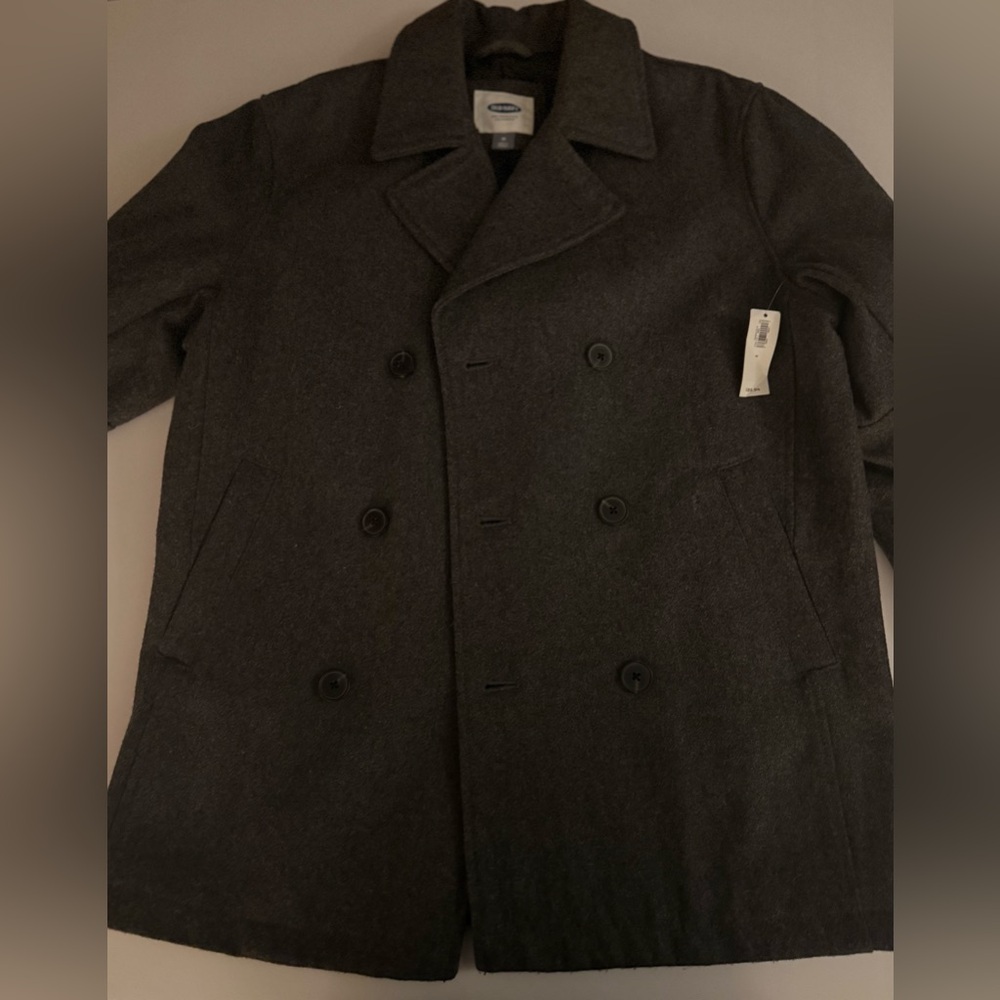 NWT Old Navy Men’s Double Breasted Pea Coat Gray Size M - Picture 4 of 9